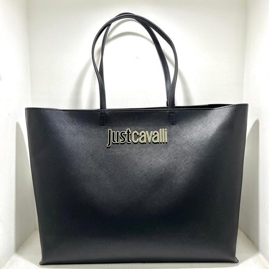 Just Cavalli - Shopper Metal Lettering Saffiano Black